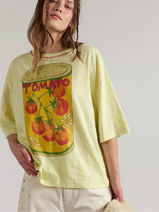 Free People Tops - Free People We The Free In Spring Tee. NWT. Lemon water combo